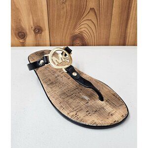 Michael Kors MK Logo Charm Women's Jelly PVC Flip Flop Sandals Size 7